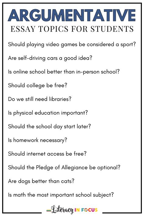 125 Strong Argumentative Essay Topics For Your .